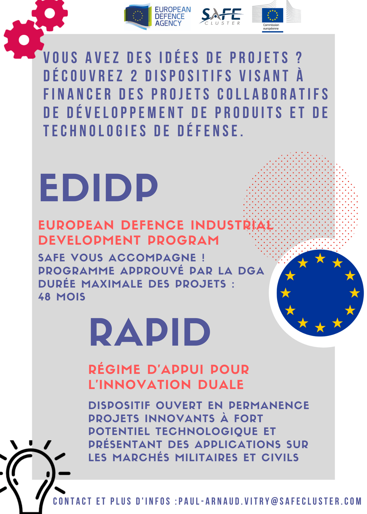 EDIDP & RAPID : 2 dispositifs dédiés aux projets défense
