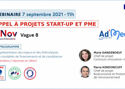 Webinaire ADEME – i-Nov vague 8 – AAP Start-up et PME