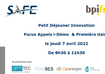 Petit Déjeuner Innovation – Focus Appels i-Démo & Première Usine