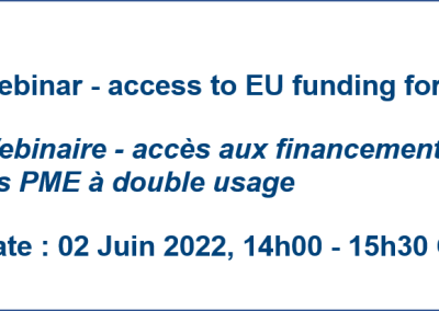 Webinar – access to EU funding for dual-use SMEs
