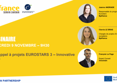 Webinaire – Présentation du 4e appel à projets EUROSTARS 3 – Innovative  SMEs