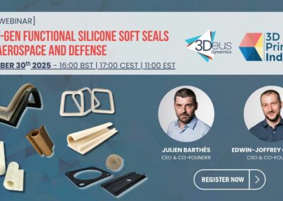 Webinaire par 3Deus Dynamics – Joints souples fonctionnalisés en silicone pour l’aéronautique et la défense